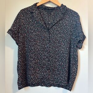 Banana Republic Black Patterned Blouse